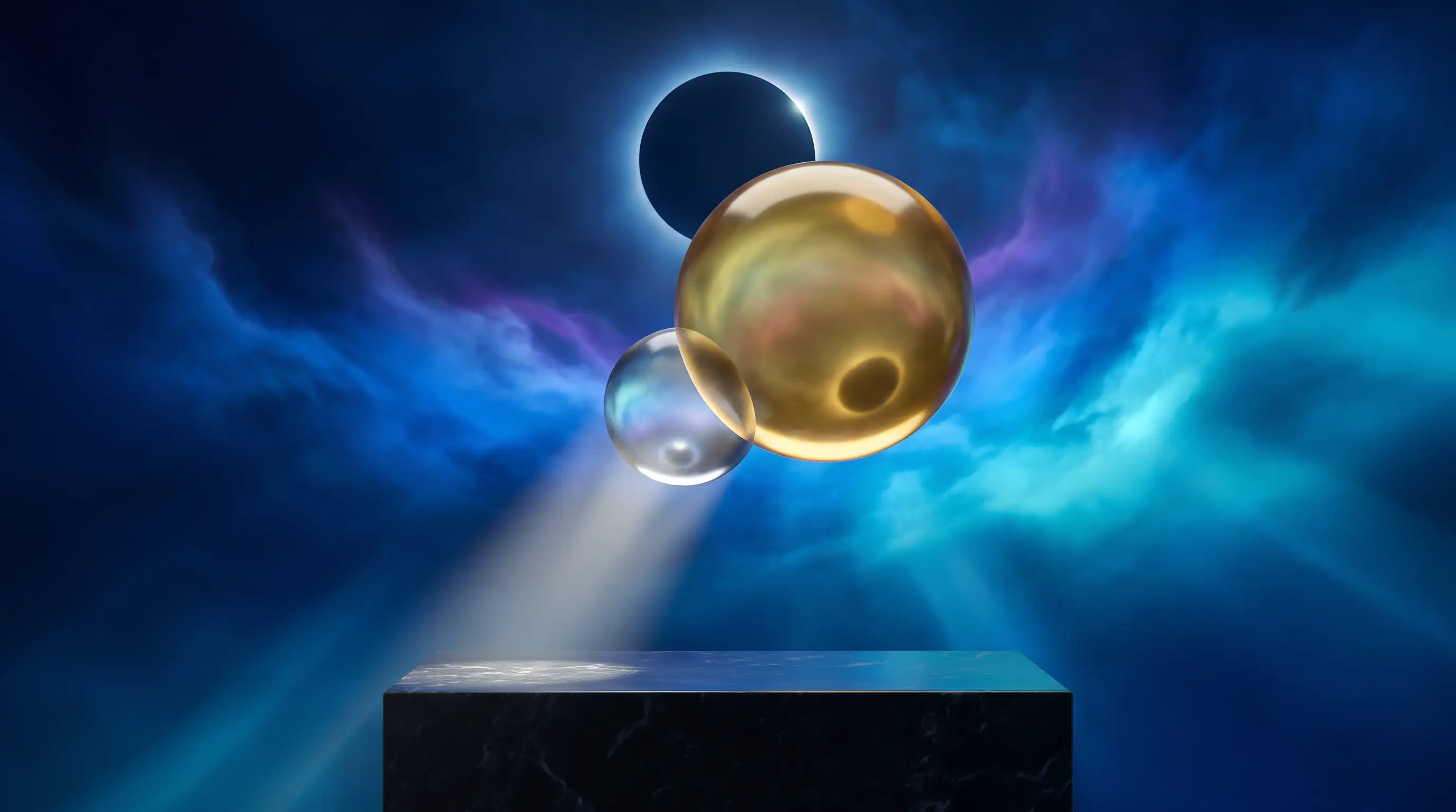 Golden glass orb eclipsing a silver orb so a single beam reaches the pedestal, how an ICHRA affects premium tax credits