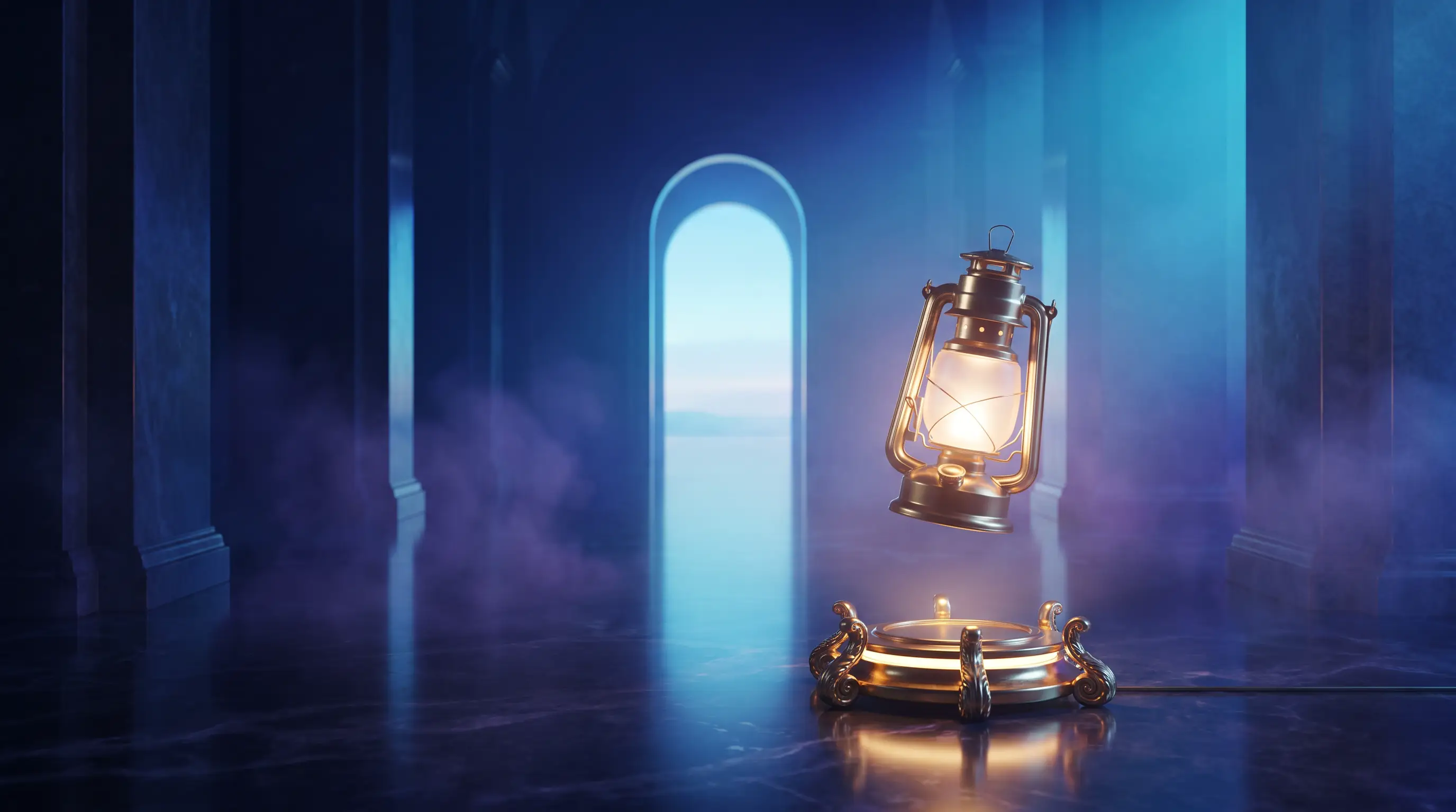 Glowing glass lantern detaching from a golden pedestal and shining on its own, what happens to an ICHRA after leaving a job