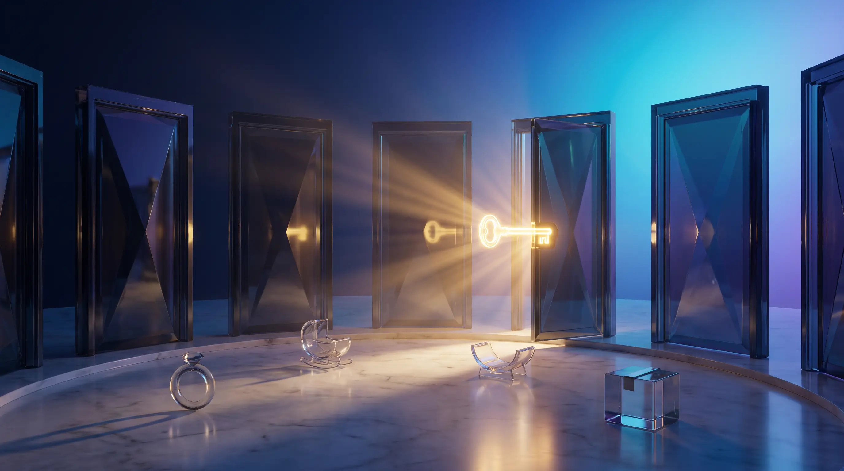 Key of light opening one door in a ring of locked crystal doors, qualifying life events for special enrollment