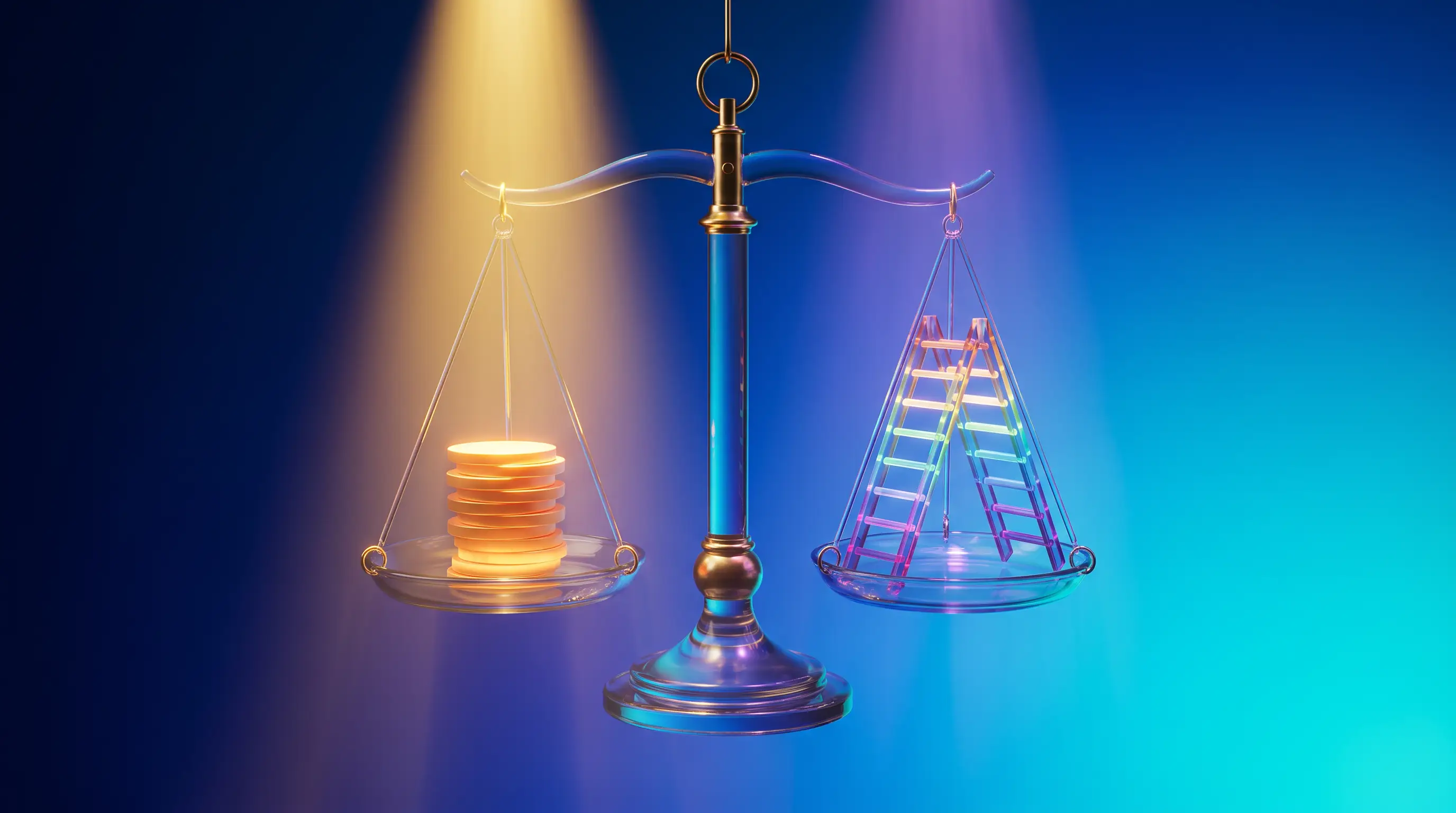 Glass balance scale weighing luminous coins against a prism ladder of thresholds, who qualifies for Nevada health insurance subsidies