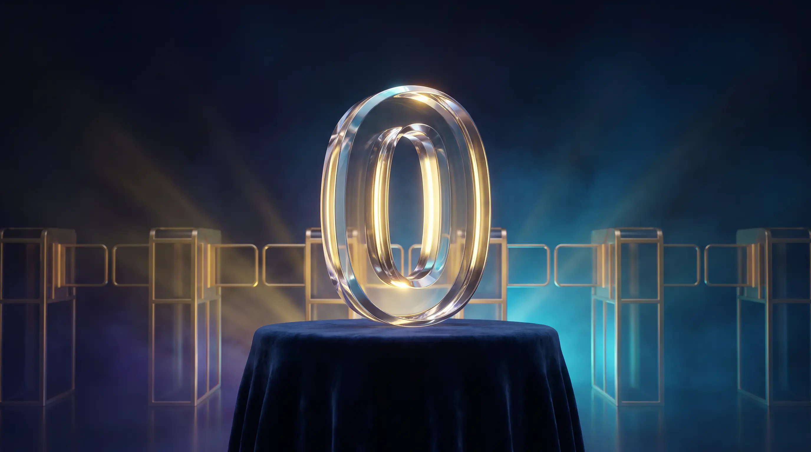 Crystal zero glowing above a hidden cascade of gold flowing through translucent toll gates, why Medicare Advantage premiums can be zero dollars